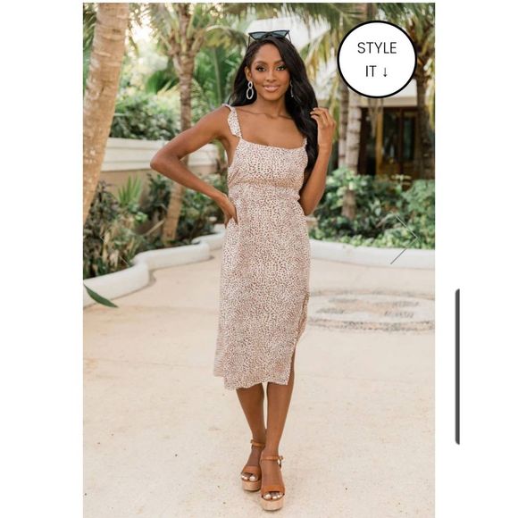 Pink Lily Leopard Print Dress - Picture 1 of 8